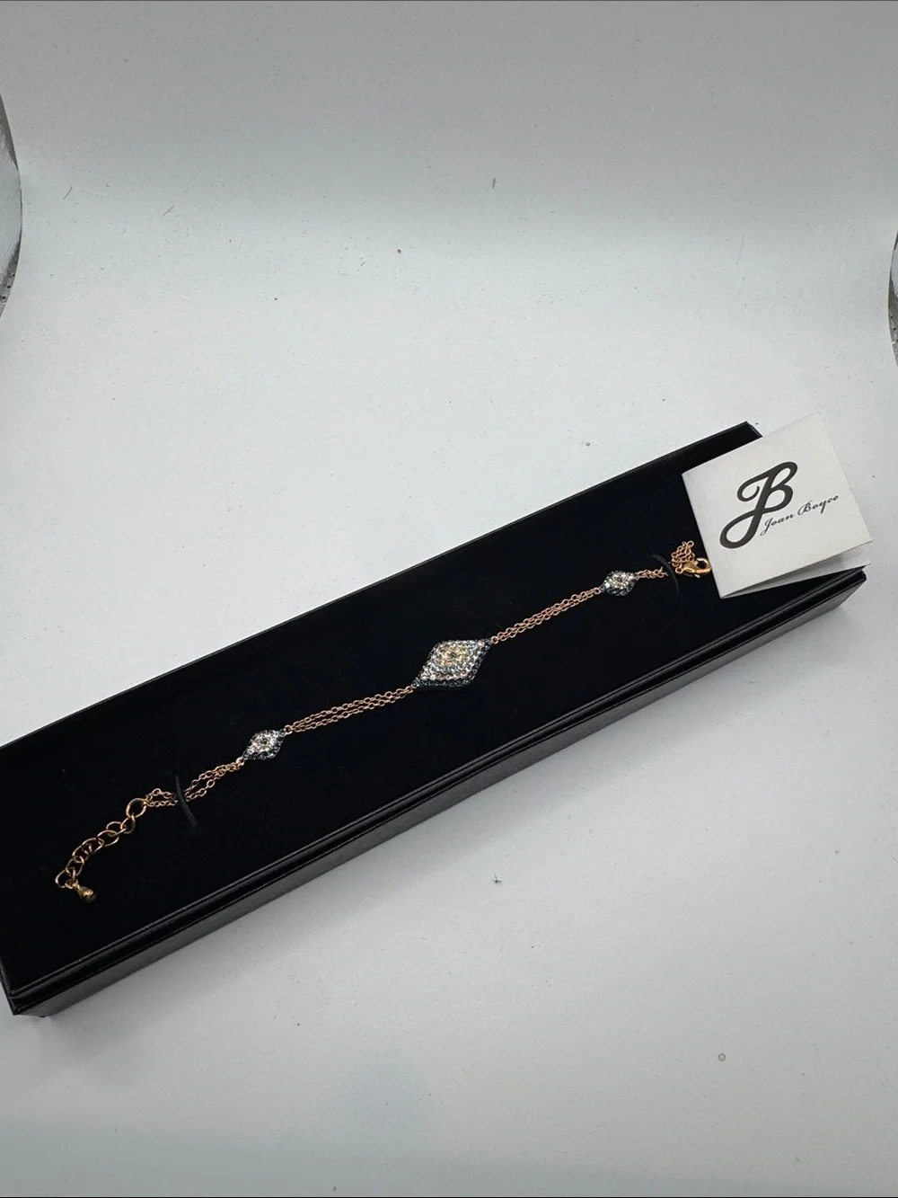 Joan Boyce Rose Gold Crystal Link Bracelet